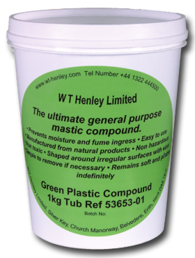 WT Henley Green Plastic Compound 1Kg Tub